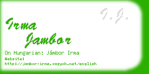 irma jambor business card